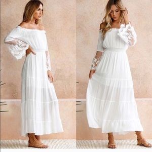 Beautiful off the shoulder white dress.NWOT